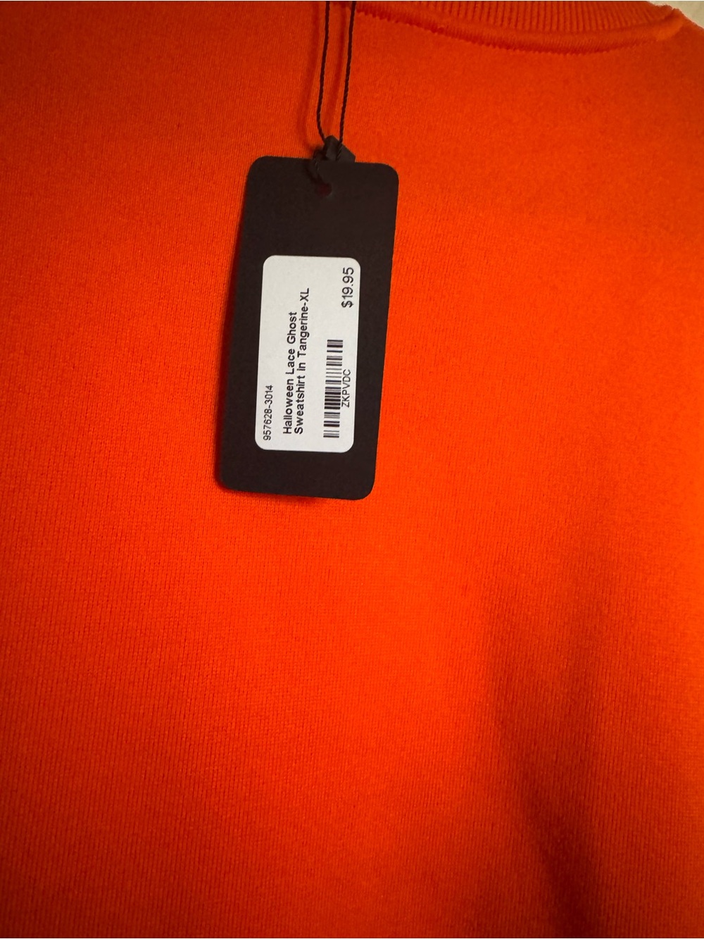 NWT Orange Crewneck Sweatshirt with Ghost Graphic, XL - Picture 4 of 7